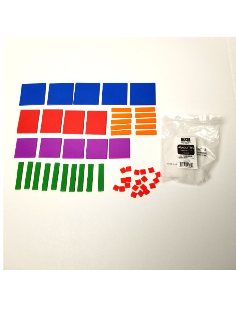 EAI Education Algebra Tiles Set 54 Two Sided Math Manipulatives Homeschool